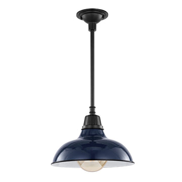 Jasper 12.25" Farmhouse Industrial Indoor/Outdoor Iron LED Pendant